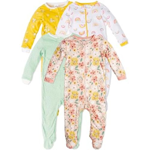 Gerber Baby Girls 4-Pack Sleep 'N Play Footie