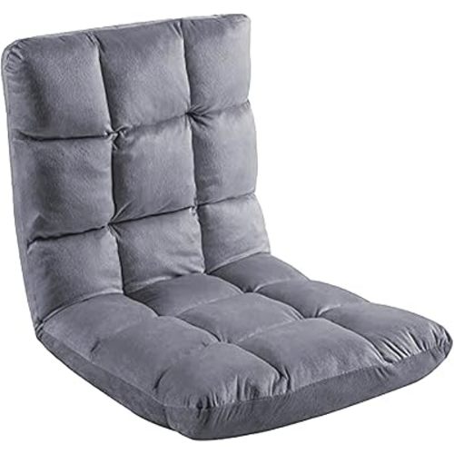 Indoor 5-Position Adjustable Floor Chair with Back Support Folding Padded Gaming Sofa Chair, Lounge Chair for Adults Video Gaming, Perfect for Meditation, Reading QL050-GR