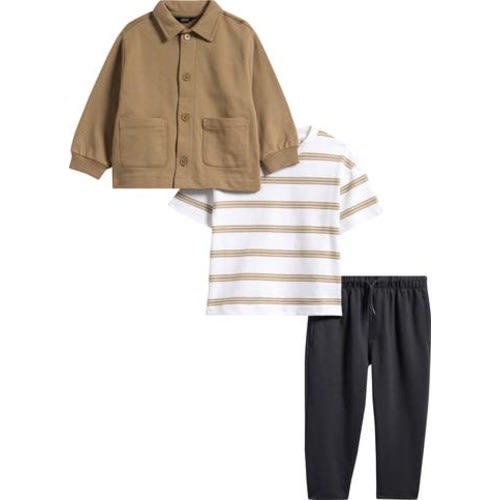 Kids' Jersey Jacket, Stripe T-Shirt & Jogger Set, 12-18M
