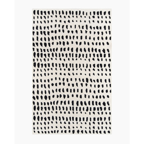 Painterly Dots Hand-Tufted Wool Rug in Ivory