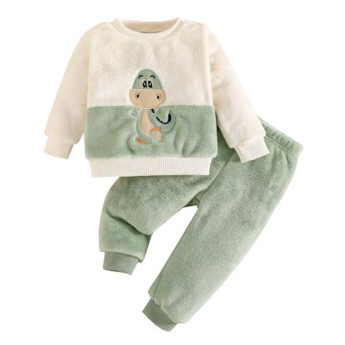 Jecson Baby Boy Clothes Toddler Boy Outfits Warm Pants Set Breathable 6M-3Y | Warm baby boy pants set with soft skin friendly fabric breathable comfort fade resistant shrink resistant for daily wear