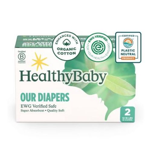 HealthyBaby Certified Safe Organic Cotton Enhanced Diapers - Size 2 - 66ct