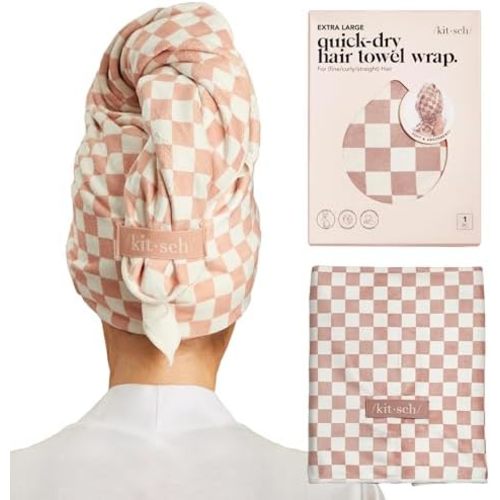 Kitsch XL Microfiber Hair Towel Wrap for Women