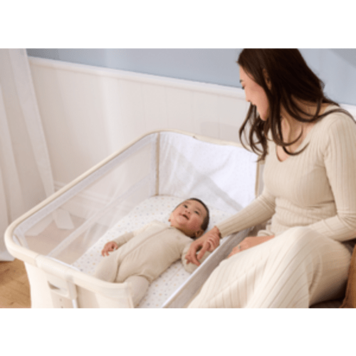 CoZee Breeze Lite Co-sleeping Bassinet in Whitewash Ash and Mushroom | iL Tutto