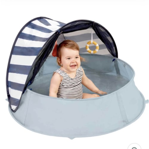 Aquani Anti-UV Baby Beach Tent & Paddling Pool | UPF 50+ Portable Shade & Pool I Babymoov
