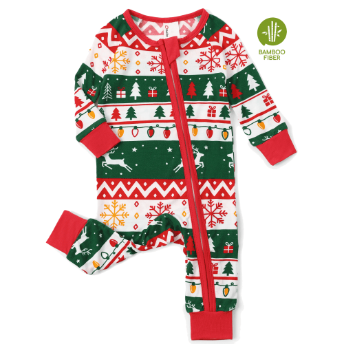 PatPat Baby Christmas Pajamas Viscose from Bamboo Footless Sleeper Baby Gifts for Boy Girls Red 0-3 Months