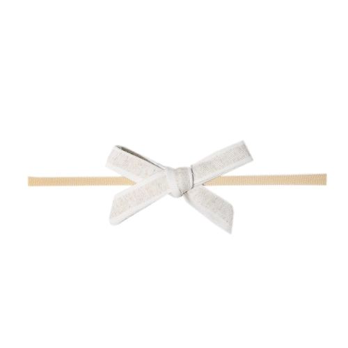 Copper Pearl Ribbon Baby Bow Coastal