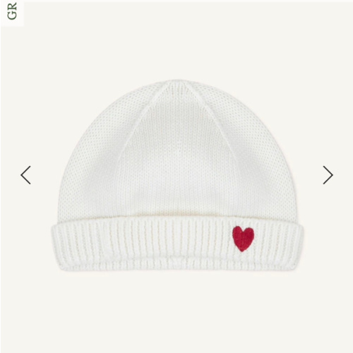 Organic cotton heart hat | White