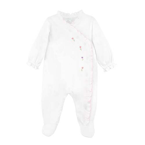 Bloom Tulip Embroidery Footie | Baby Girl