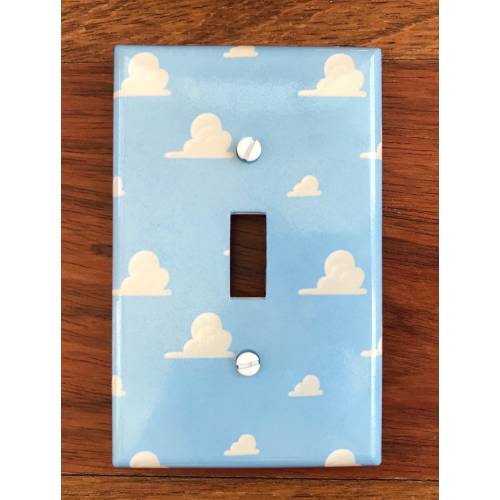 Toy Story Clouds Light Switchplate Cover: Blue Nursery Decor