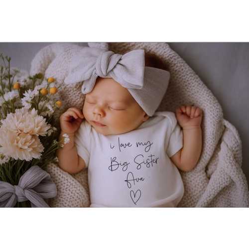 I love my Big Sister Babygrow, Can't Wait To Meet You Pregnancy Announcement, Baby Announcement Big Sister, Promoted to Big Sis Baby Onesie