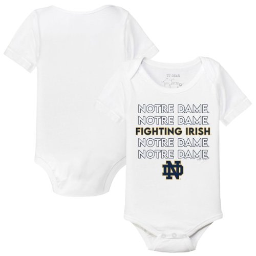 Infant Tiny Turnip  White Notre Dame Fighting Irish Stacked Bodysuit