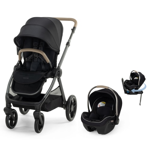 Oxford Modular Stroller with Peri™ 180° Rotating Infant Car Seat in Black - Default Title