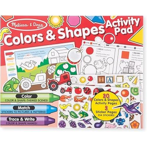 Melissa & Doug Colors and Shapes Coloring and Sticker Activity Pad - FSC-Certified Materials