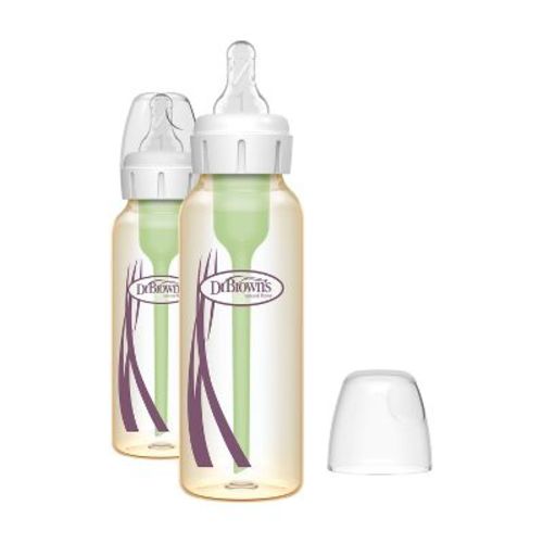 Dr. Brown's Anti-Colic Options+ Narrow PPSU BPA-Free Baby Bottles with Silicone Nipples - 8oz/2pk