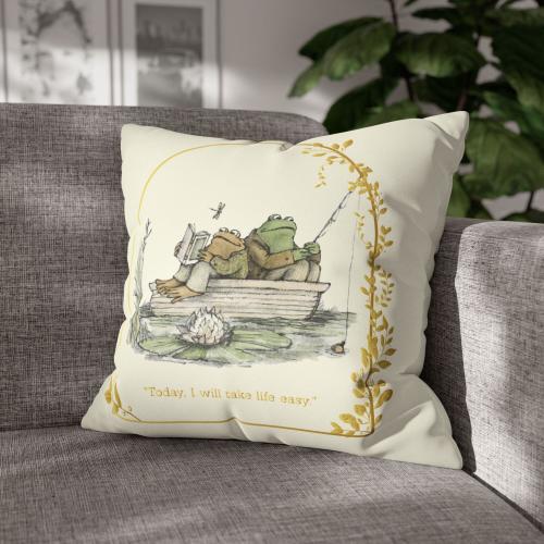 Frog and Toad Pillow Cover | Whimsical Cottagecore Pillow | Bookish Decor | Nostalgic Frog Gift | Classic Storybook Throw Pillow