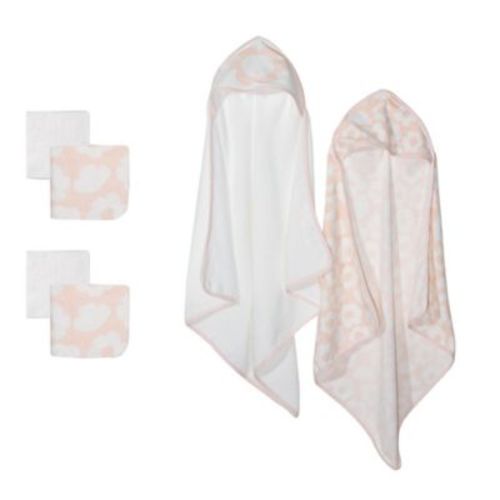 mighty goods™ 6-Piece Flower Towels and Washcloths Set in Rosewater/White - ROSEWATER/WHITE - 6 PIECE