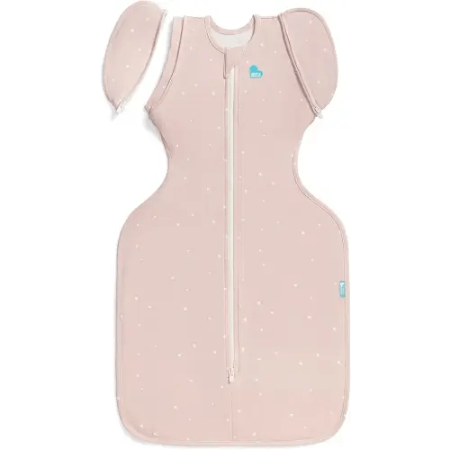 Love to Dream Swaddle Up™ Transition Bag, 1.0 TOG, 19-24 lbs, Stage 2, Zip-Off Wings, Gently Help Baby Transition from Being Swaddled to Arms Free when showing signs of rolling, Powder Pink Twinkle
