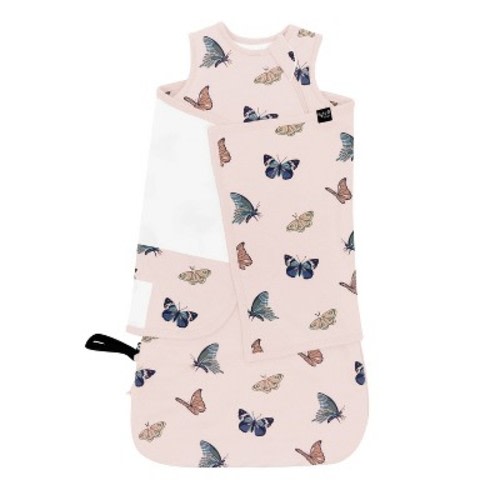 Kyte Baby Sleep Bag Swaddler - Blush Butterfly: Long Sleeve, Scoop Neckline, Side Zipper, 0-6 Months