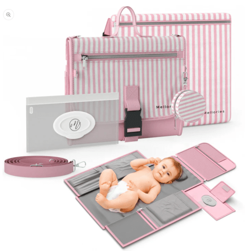 Pink Portable Diaper Changing Pad | Mellories – The Mellories Store