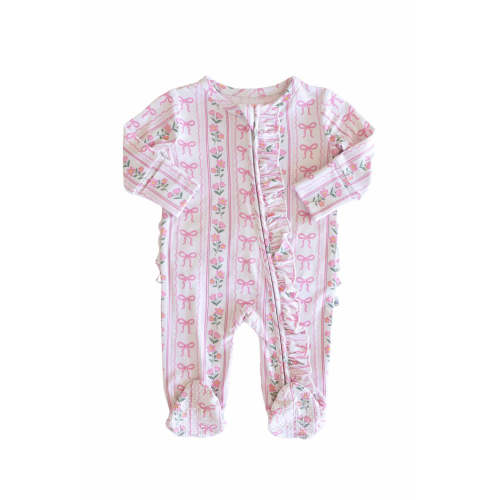 Ruffle Zipper Footie in Coquette Garden | Caden Lane