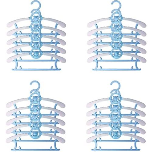 Baby Nursery Closet Hangers, Ultra-Thin Non-Slip Laundry Infant Pant Hangers for Newborn Clothes - 20pcs White Gift - Adjustable Children Coat Hanger for Girl Boy Toddler Kids Child (Blue)