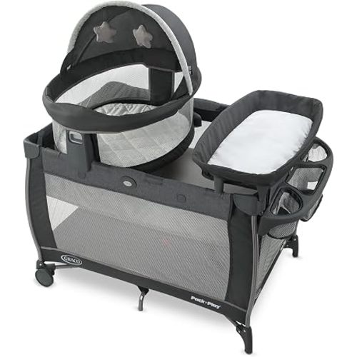 Graco® Pack n Play Dome LX Playard with Baby Bassinet Lightweight Portable Crib Push-Button Fold Travel Crib Redmond Convertible