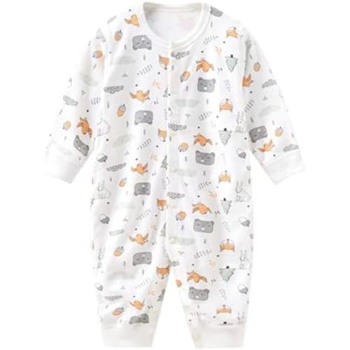Baby Boy Girl Bodysuit Long Sleeve Jumpsuit 3-Pack, 0-24Months