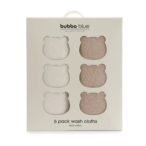 Bubba Blue Sundae Face Washer 6 Pack Chestnut | Baby Bunting AU