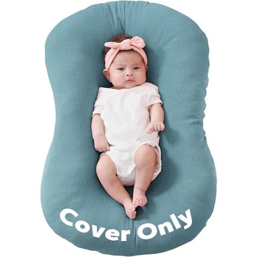 FUNUPUP Muslin Baby Lounger Cover Only, Blue