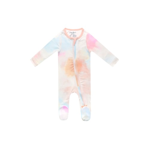 Nova Tie Dye Zip-Up Footie, 3-6M