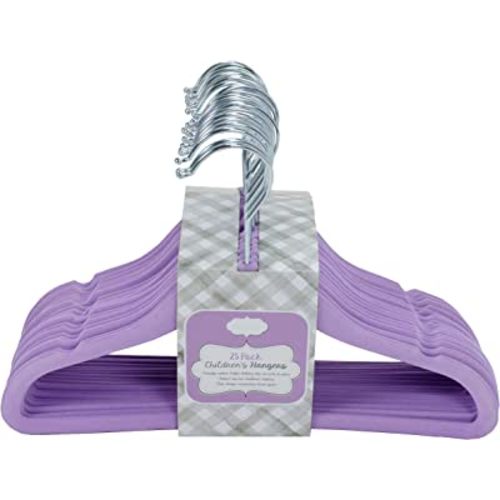 Ultra-Thin Premium Velvet Hangers - Space Saving Clothes Hangers - Non-Slip Hangers for Children - Maximize Closet Space - 25 Pack (African Violet)