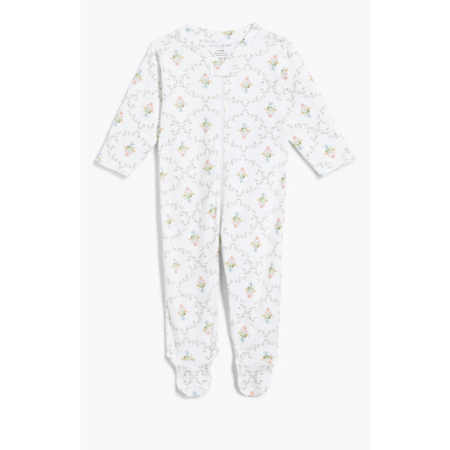 The Footie Pajama - Light Pink Trellis