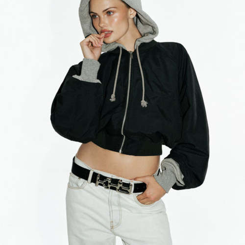 Laurel Bomber in Washed Black | KHY by Kylie Jenner – Khy