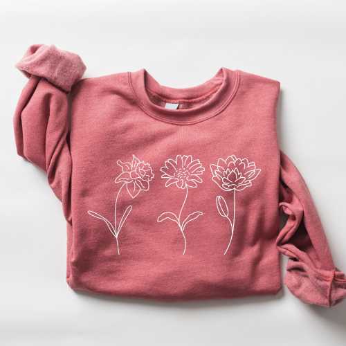 Customized Birth Month Flower Sweatshirt, Mothers Day Sweatshirt, Birthday Flower Sweatshirt, Mothers Day Gift, New Mom Gift,Mama Sweatshirt