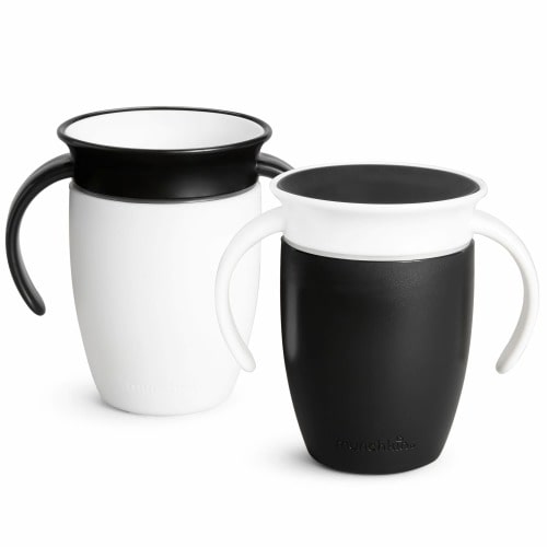 Munchkin® Miracle® 360° Black & White Trainer Cup, 7-oz, 2-pk
