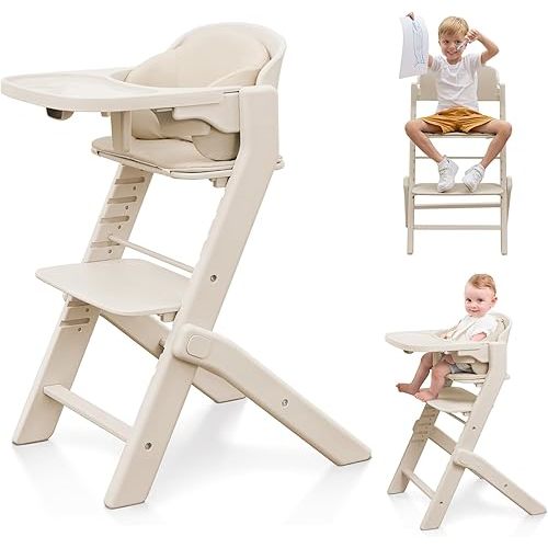 Full-Body Washable Baby High Chair with Soft Cushion, Adjustable for 6 Months to 220 Lb - Multifunctional and Convertible High Chairs for Babies and Toddlers -Portable and Easy Operation