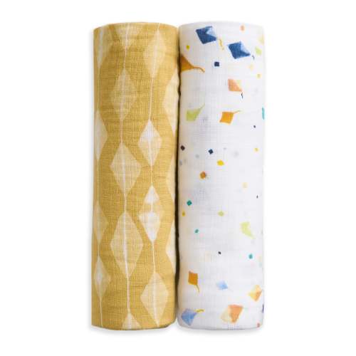 aden + anais kite parade essentials cotton muslin swaddles 2 pack