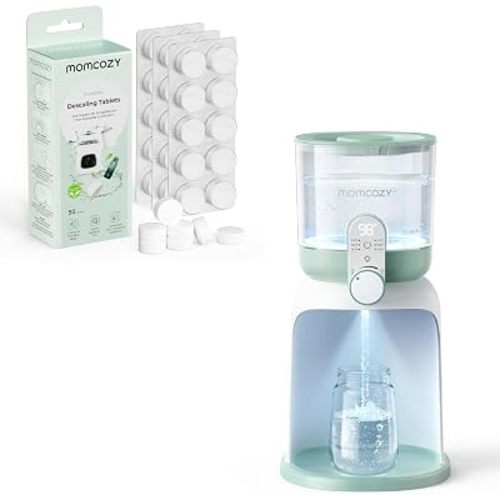 Momcozy Instant Water Warmer for Making Formula & Official Descaling Tablets, Dual Lights for Night Feedings, Descaler for Limescale Removal
