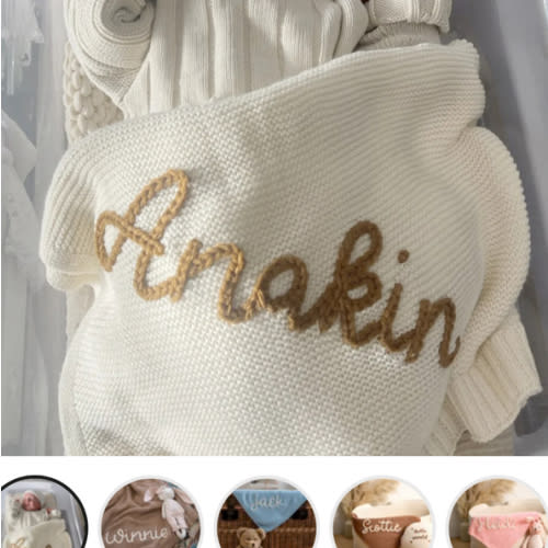 Personalised Knitted Name Blanket – KnittyBaby