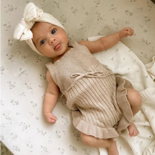 Luna + Luca Sleeveless Ruffle Romper - Heather Beige – Olive and Rose Boutique