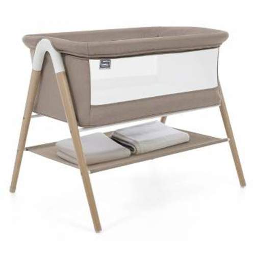 "Simmons Kids' Koi Beechwood By the Bed Bassinet - Tan Melange"