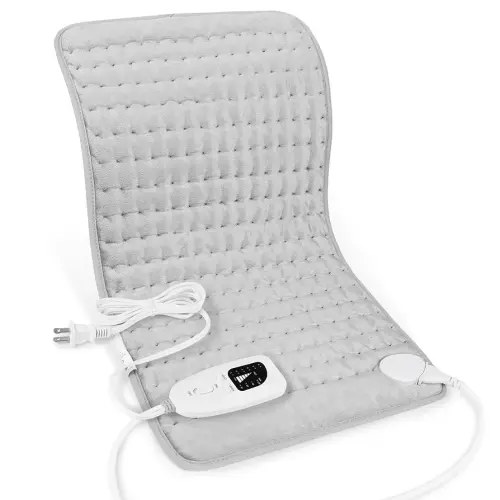 Heating Pad,Electric Heating Pads for Back,Neck,Abdomen,Moist Heating Pad for Shoulder,Knee,Arms,Legs,Dry/Moist Heat & Auto Shut Off,Birthday Gifts for Men and Women(Light Gray, 24''×12'')