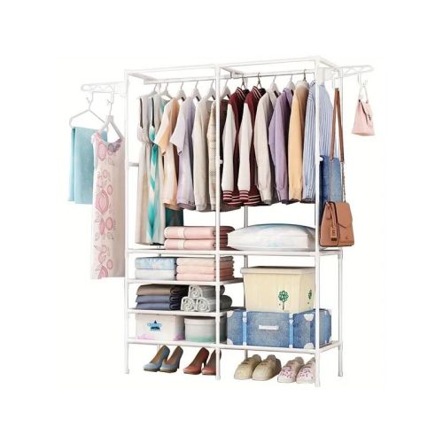 Clothing Racks for Hanging Clothes with Shelves, Portable Closet System Organizer Garment Rack for Clothes Storage