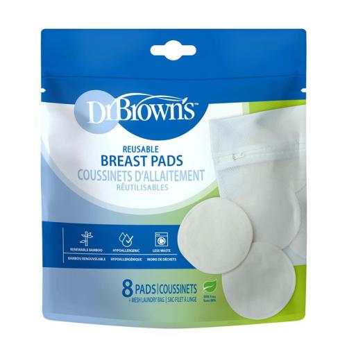 Dr. Brown's Reusable Breast Pads for Breastfeeding, 8 Count