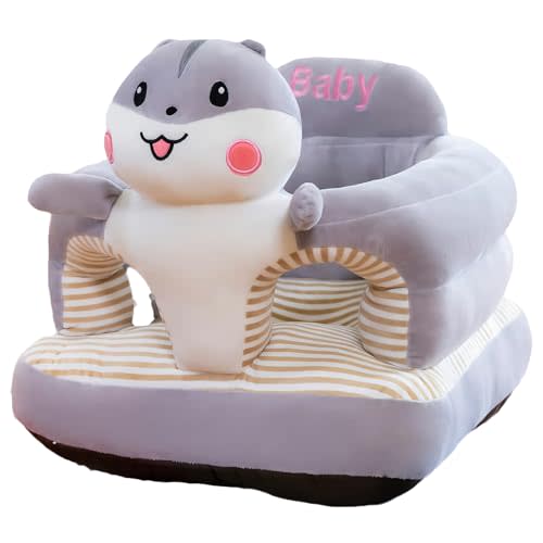 Baby Support Seat, Toddler Floor Seater for Sitting Up (Hamster) | Infant Floor Seat with Back Support 3-24mo, Soft Plush PP Cotton, Cute Animal Sofa, Portable Baby Chair Gift
