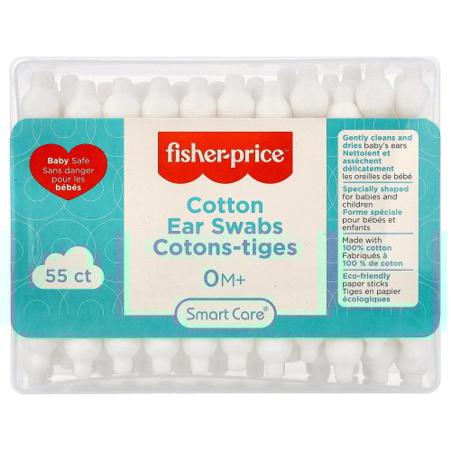 Fisher-Price Cotton Ear Swabs, 0+ Months, 55 Count