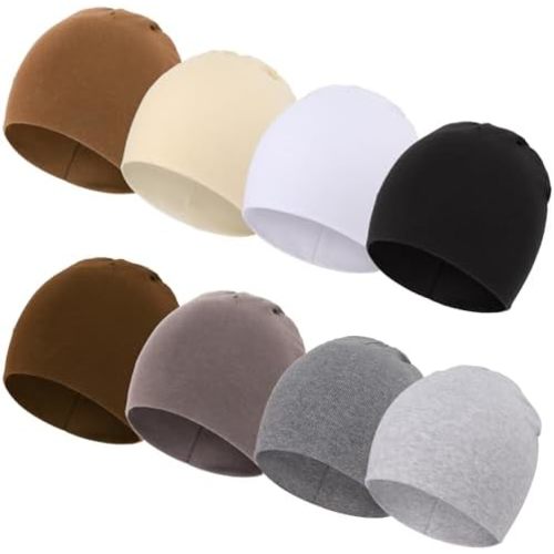 DRESHOW BQUBO 8 Pack Unisex Baby Beanie Hat Infant Toddler Kid Hats Baby Soft Cute Knit Cap Nursery Beanie