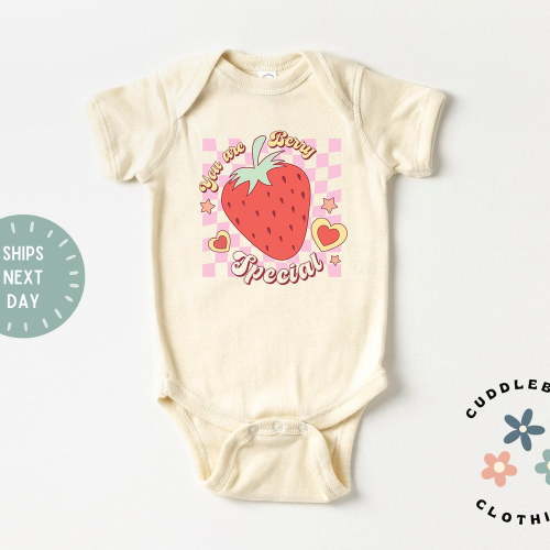 You Are Berry Special Baby Bodysuit, Retro Strawberry Baby Girl Bodysuit, Summer Baby Shower, New Baby Girl
