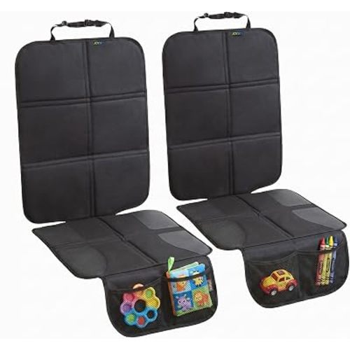 JOYSKY Car Seat Protector for Child Car Seat, 2 Pack Carseat Protectors for Under Child Seats with Thick Padding, Waterproof Fabric and Storage Pockets, Protection for Automotive Interior